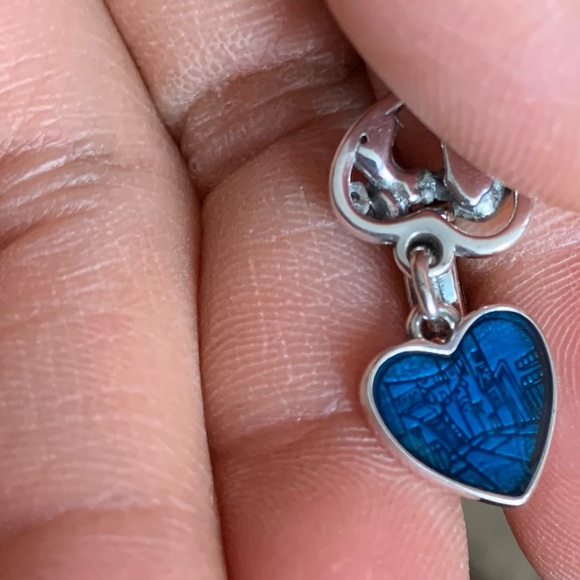 NWOT Disney Lady and the Tramp Heart Dangle Charm Pendant Sterling Silver 925 - Picture 7 of 10